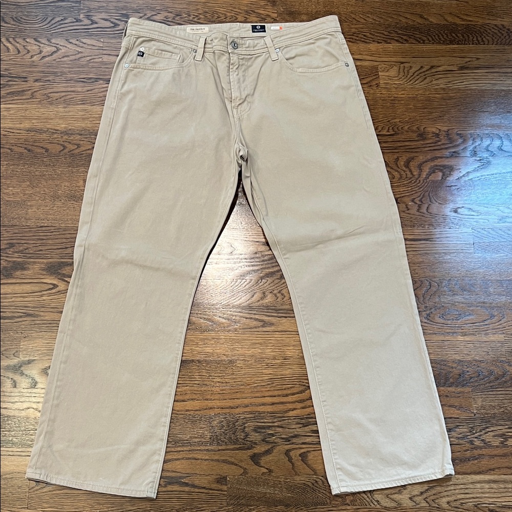 AG Adriano Goldschmied Khaki Straight-Leg Jeans